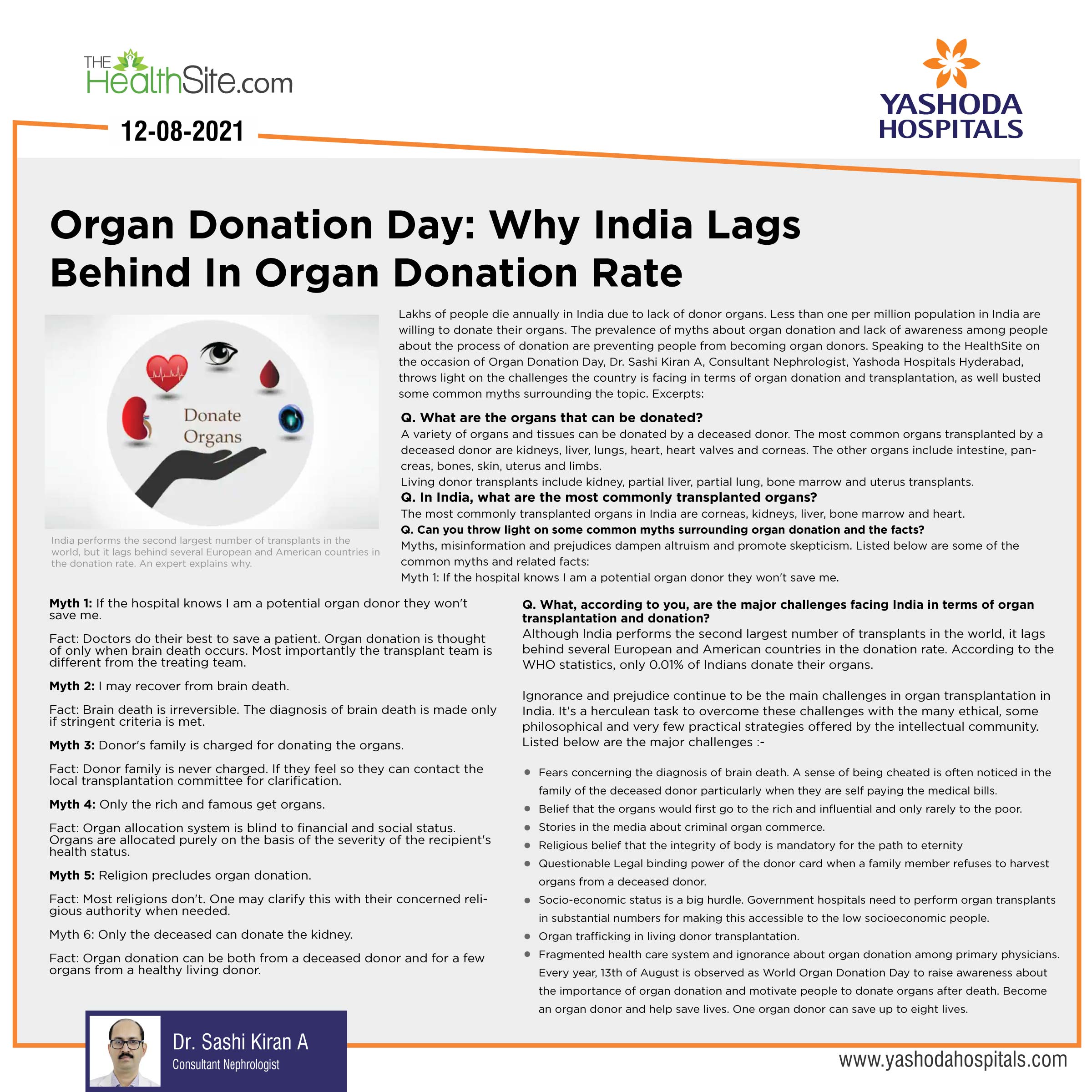 Yashoda Hospitals on X: &ldquo;In an Interview with The Health Site, Dr 