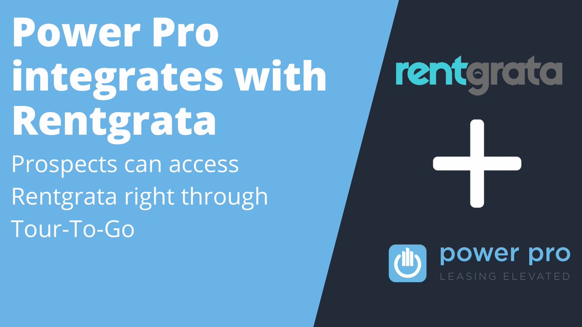 PowerProLeasing's tweet image. Power Pro integrates with Rentgrata!
#LeasingElevated #TourToGo