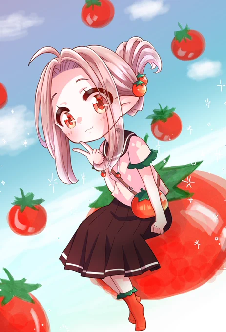 夏っぽくトマトな女の子を描きました🍅
#イラスト #夏休みSNS展示会_一次創作 