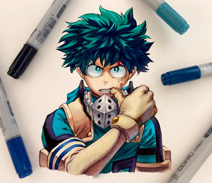 僕のヒーローアカデミア
緑谷出久

コピックで模写しました🖌 