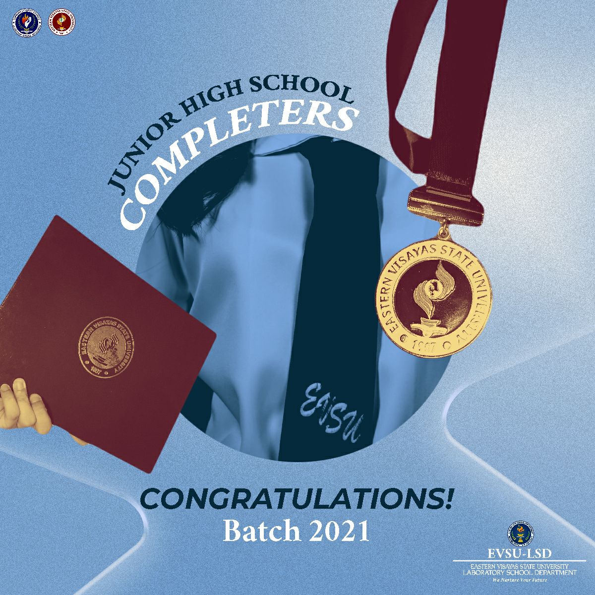 ssc_evsulsd's tweet photo. Congratulations Junior High School Batch 2021! after 4 years of hardships you have surpassed all the challenges that high school life has thrown at you. Good luck onto your senior high school journey! We are proud of you.

Padayon!💙 https://t.co/QmIuw7pMQg