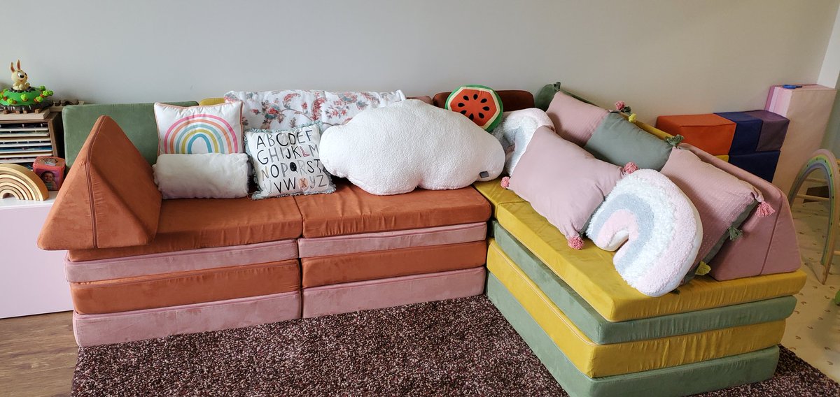 p_streifel's tweet photo. The wife has to have all her pillows on our "couch" but I think mine really ties it together @MrFruitYT https://t.co/HPjtL87o6g