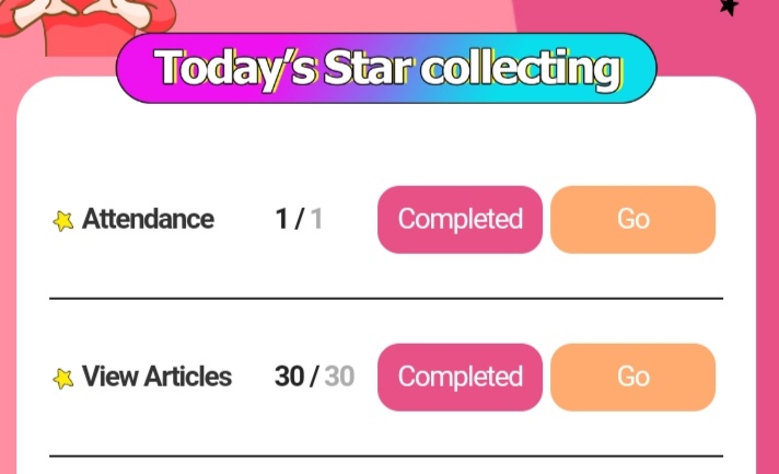 jeonbibleee's tweet photo. good day armylegends, have you all claimed your 30 stars for viewing the articles in fan n star? Let us collect more by viewing articles in other languages. a maximum of 150 yellow stars for viewing articles. the app is a bit laggy so pls have patience. see this thread https://t.co/xD0QOUyO9b