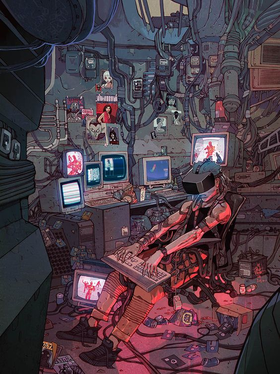 Cyberpunkish work station by Boris Dimitrov ♥️ #Cyberpunk2077