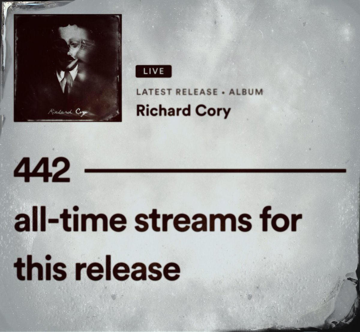 In 24 hours on Spotify alone, almost 500 of you have heard our latest LP.

What do you think? Whats your favorite song you’ve heard so far?

Let us know in the comments!

#richardcory