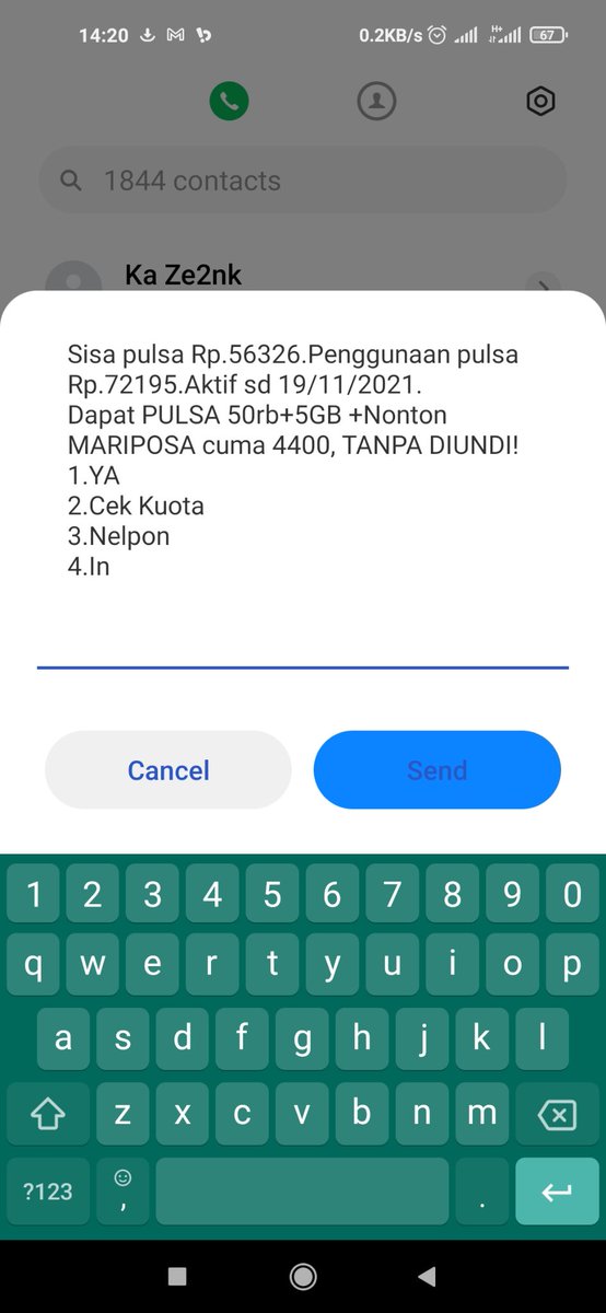BobAffandi's tweet photo. @Telkomsel tolong jlaskan kenapa pulsa saya masih terpotong saat kuota saya masih banyak, sebelumnya pulsa saya tersisa 80.000an sekarang cuma segini https://t.co/aVf9CTwVlg