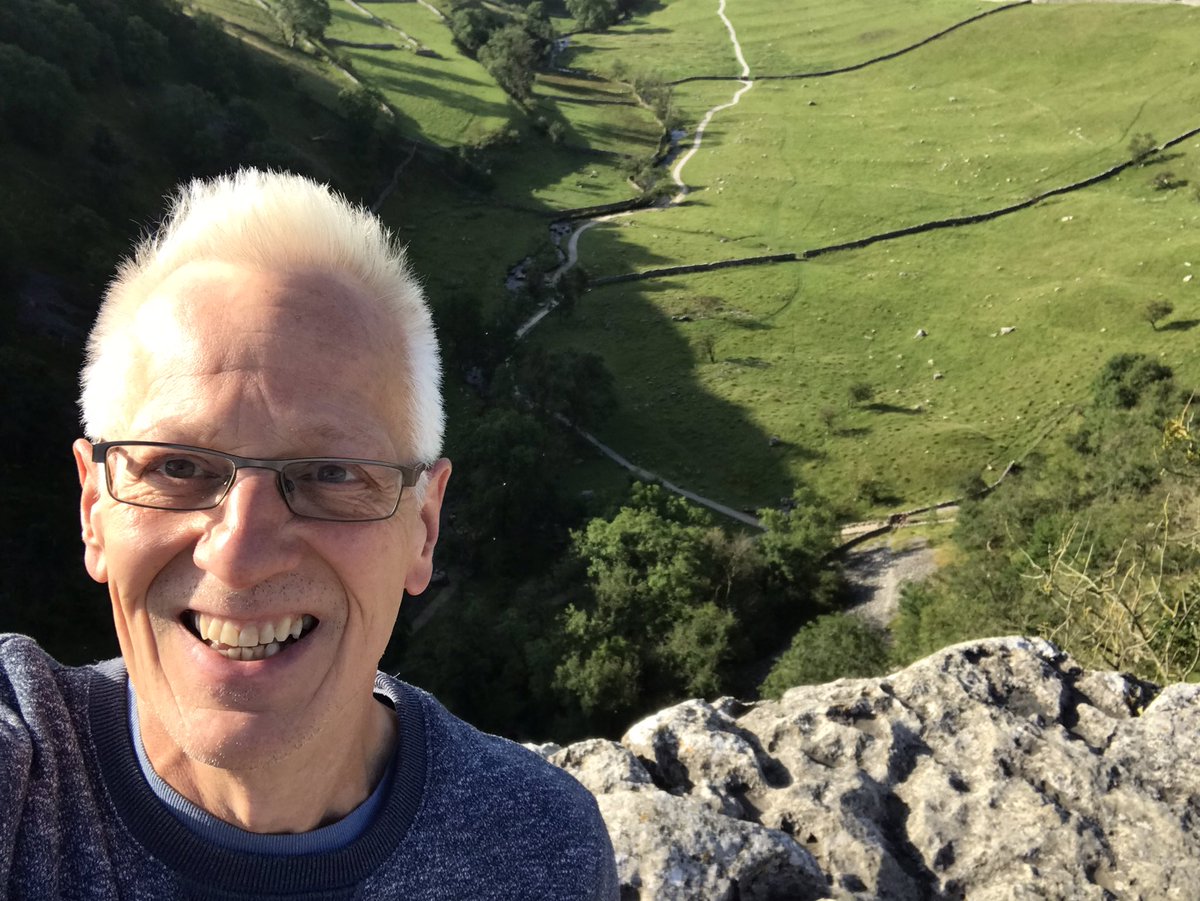 What a wonderful start to the day, scrambling up to the top of Malham Cove to find glorious sunshine.