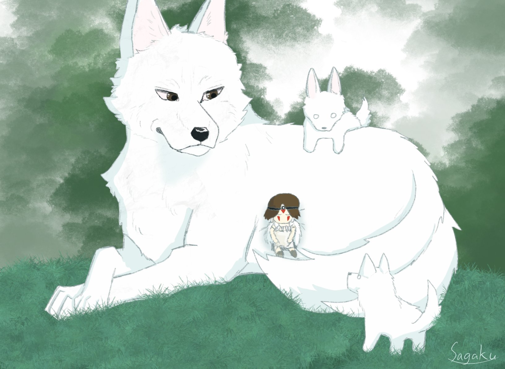 祥空 低浮上 人間描けない もののけ姫 山犬 ジブリ イラスト イラスト好きさんと繋がりたい T Co 9dwi4en0ji Twitter