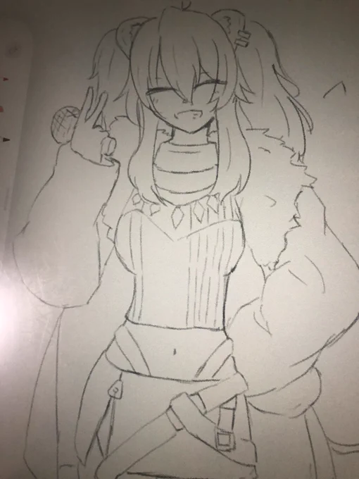 今描いてるししろん過去1でかわいいかもしれん 