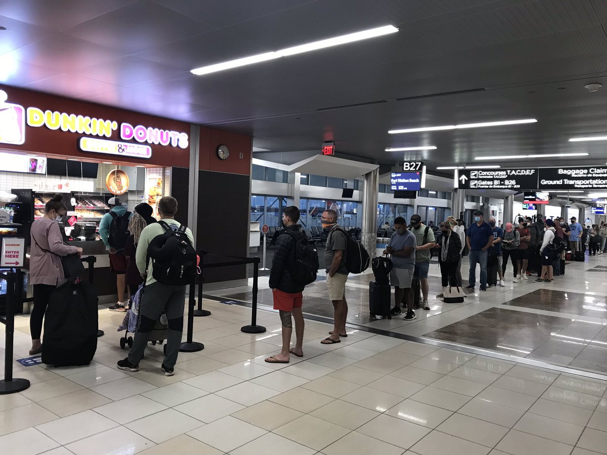 @ATLairport time to open up some more restaurants. This was the line for Dunkin Donuts this morning. Several other places it was the same. Maybe they can’t find enough workers? The Dunkin has 1 person working for this line. #traveling #atl #airport #whywouldyougothere