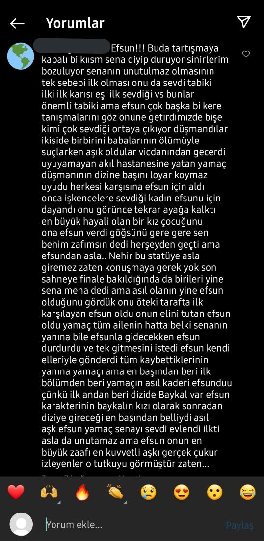 Okuyunca öyle bir rahatladım ki içimin yağları eridi. Ne yazdıysa çok haklı, ama bazıları anlamıyor. Bu fotonu gündem yapmak istiyorum gerçekleri görsünler artık🤦‍♀️ #Çukur #EfYam #ArDam #Efsun #Yamaç #Aras #Damla