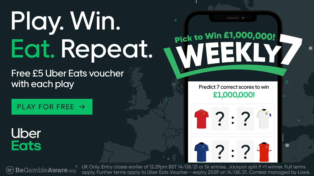 Weekly7App's tweet image. ⏳ 𝟏𝟓 𝐌𝐈𝐍𝐔𝐓𝐄 𝐂𝐎𝐔𝐍𝐓𝐃𝐎𝐖𝐍 ⏳

Last chance to get your @Weekly7App picks in before the deadline 👀

£1,000,000 jackpot is up for grabs 🤑

Enter now over at weekly7.app.link/1000