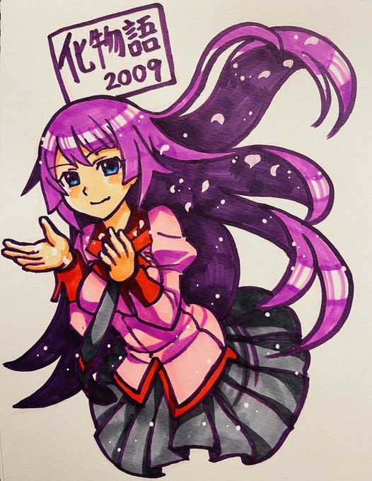 #歴代のコミケのヒロインを描いてみる
男性向け同人流行年表から
引用させて頂きました!
28人目
2009年     化物語
     戦場ヶ原ひたぎ 