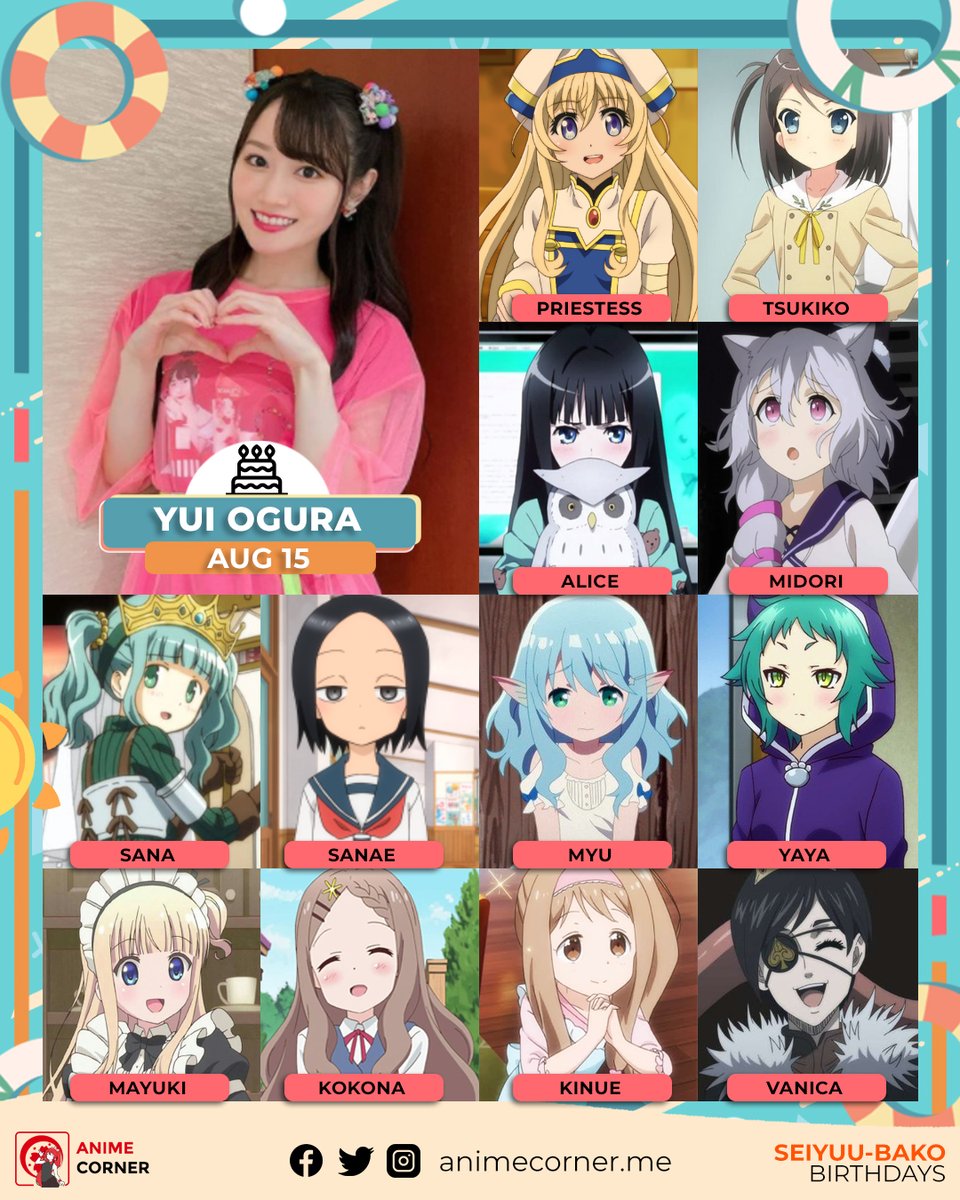 Crunchyroll.pt - (15/08) Feliz aniversário, Yui Ogura! 🎁 ⠀⠀⠀⠀⠀⠀⠀⠀⠀  ⠀⠀⠀⠀⠀⠀⠀⠀⠀ ~✨ Animes na imagem: Pop Team Epic; Karakai Jouzu no Takagi-san;  Goblin Slayer; Tsuredure Children e Yama no Susume - Encouragement of Climb