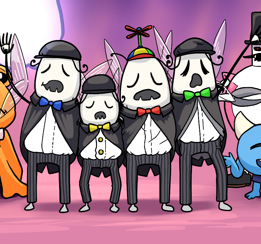artoftash's tweet photo. The Whimsun barbershop quartet - a throwaway line in my original script, and then I decided to write out actual lyrics for their song and use it as the narration for the scene.#undertale #comic #cafefrisk #musical https://t.co/JSEZr3BJHA