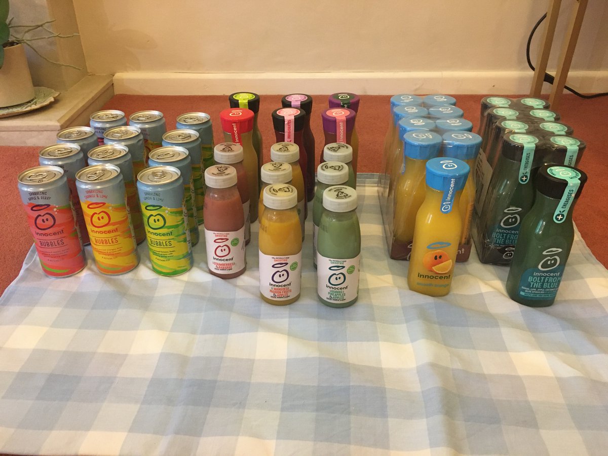 thealexmanners's tweet photo. What a wonderful surprise to receive this gift from @innocent Having recently presenting a talk for them they sent me over some drinks. But I never expected this many! I’m enjoying sharing them with my family 😀

#innocent #innocentdrinks #smoothies #fruitjuice #innocentsmoothie https://t.co/6LhjuUye0y