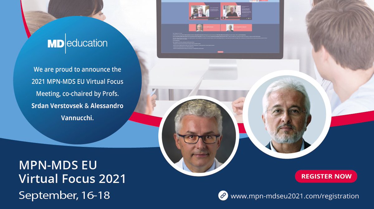 The MPN-MDS EU Virtual Focus 2021. 

Held virtually over 3 days (September 16-18) featuring 25+ MPN and MDS clinical experts from across Europe and the United States. 

 #education #mpn #mds #innovation #md #mdeducation #clinicalresearch #clinicaldiscussion #scientificdiscussion