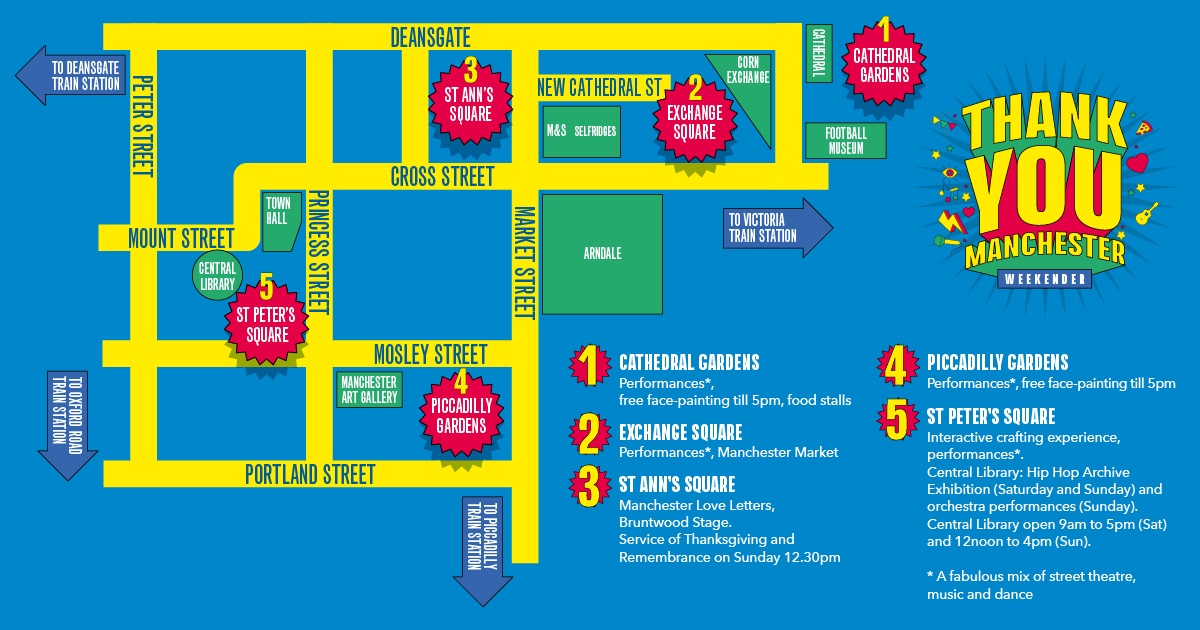 It's here 😎

The Thank You Weekend has finally arrived.

Get set for 2 days of fun and entertainment as our city gets back into action 🎊

Follow the map to track the merriment 🗺️

Tap for more on what's in store this weekend 👉 orlo.uk/Thank_You_Week…

#ThankYouManchester