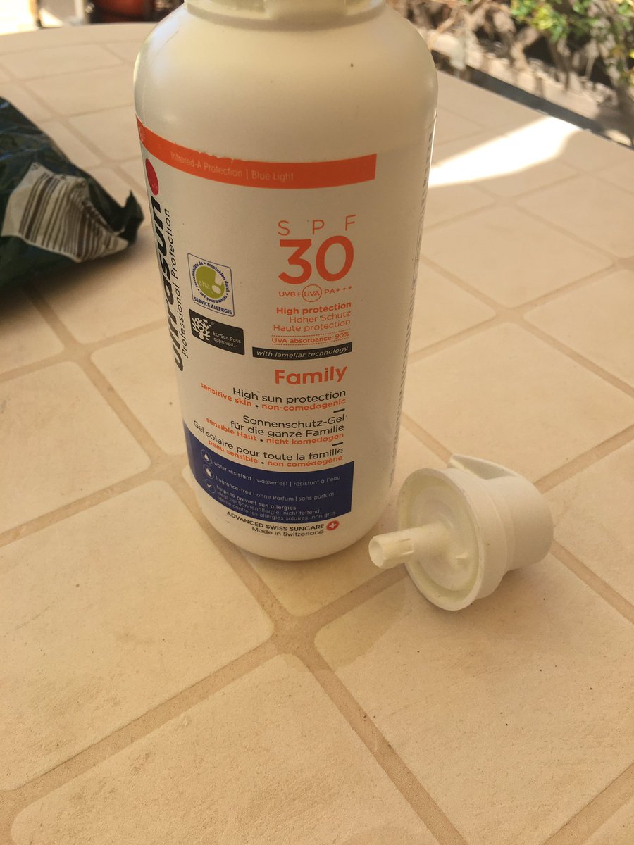 mrsreadster's tweet photo. @ultrasunuk very disappointed to find that the sun cream we purchased prior to our holidays wouldn’t work. Guess this is why!! Very expensive product for this to be missing!! https://t.co/j2whEF7kuO