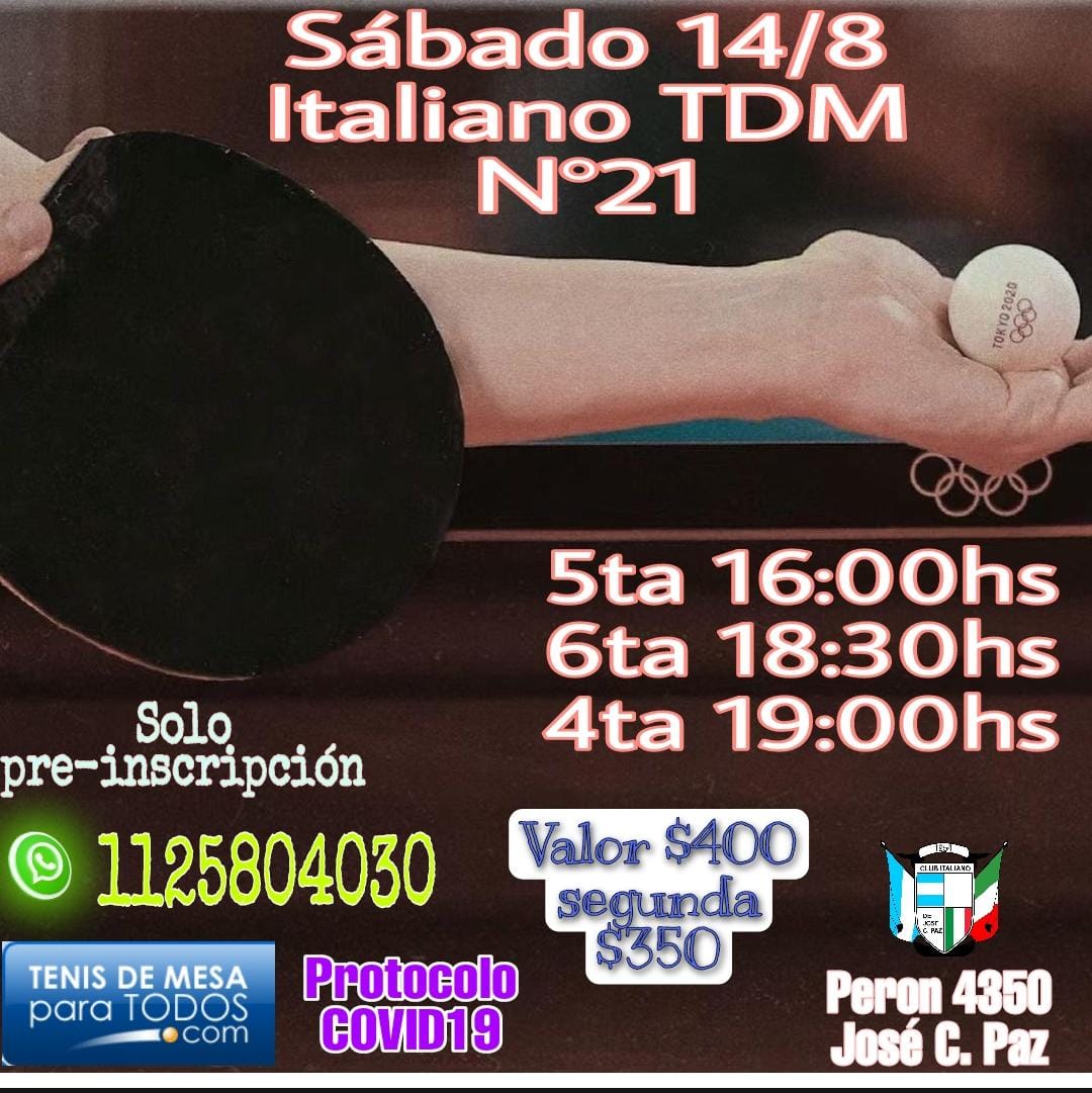 ItalianoTdm's tweet photo. Hoy los esperamos a nuestro Torneo 🏓 https://t.co/d1TCt7XibN