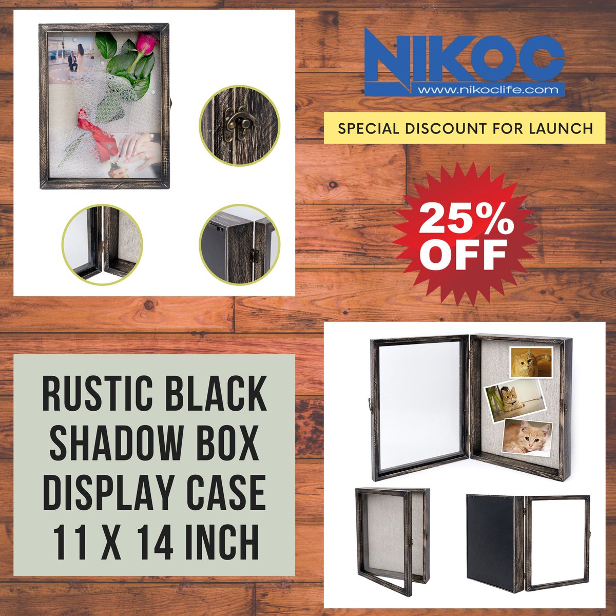 nikoclife's tweet photo. Rustic Black Shadow Box 11×14 Inch​
Complement your contemporary living space with these rustic black shadow box display case. You can display photographs or memorabilia within and mount them on your office, bedroom or study wall.
$25.99 https://t.co/J8JGc14NLN