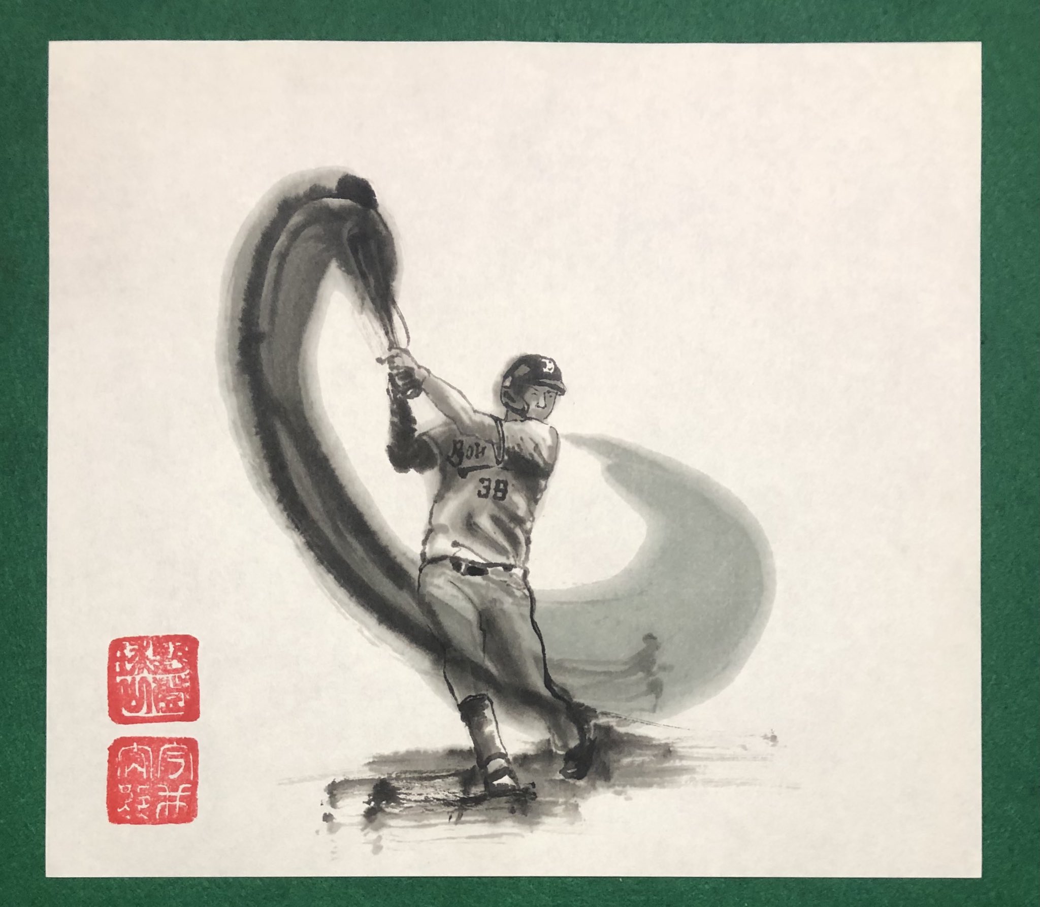 ♦プロスポーツ彩色画 大リーグ プロ野球選手 絵画 サイン 飾り 骨董品 メジャースポーツ - メルカリShops