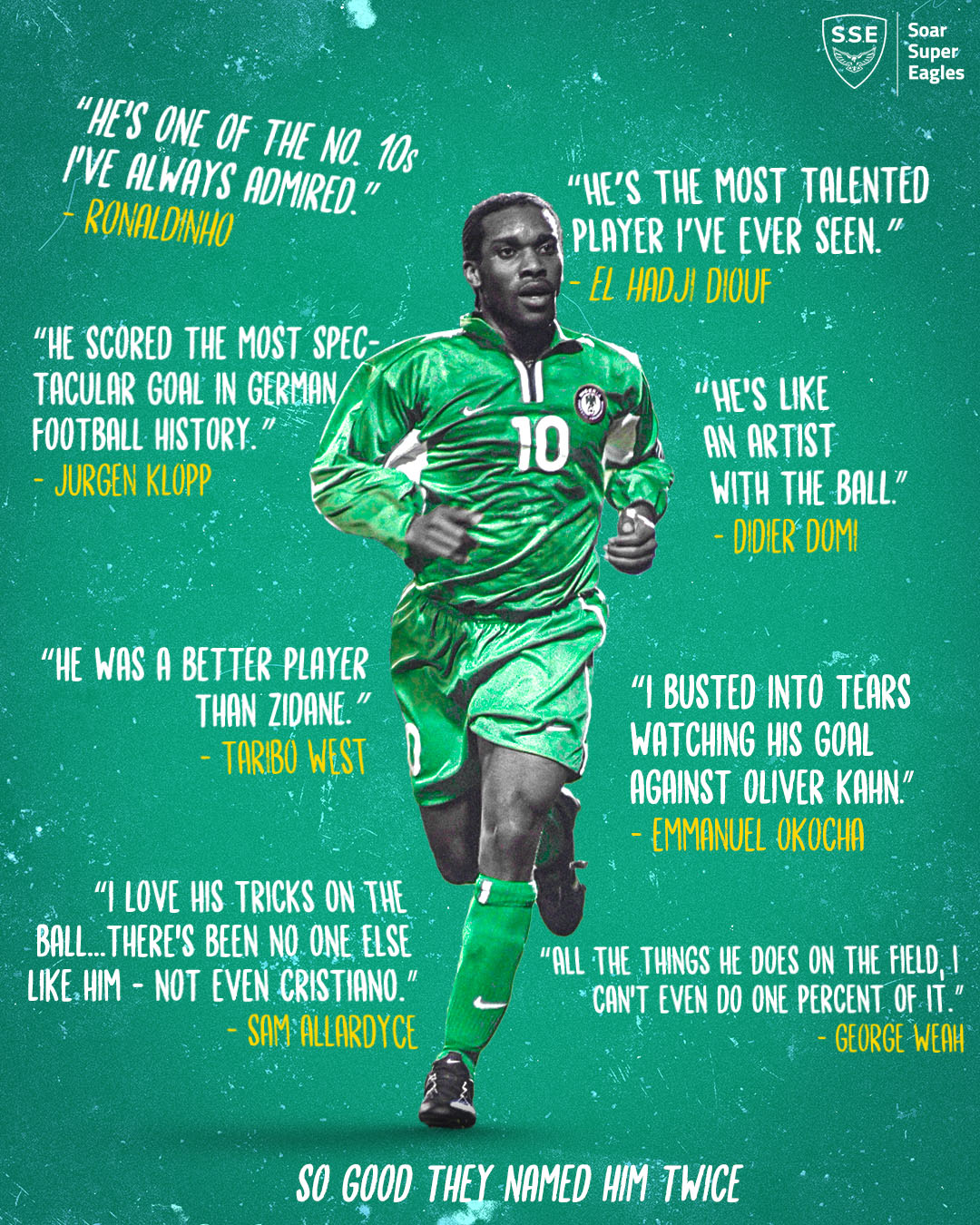 Happy birthday to Jay-Jay Okocha.

So good they named him twice... 