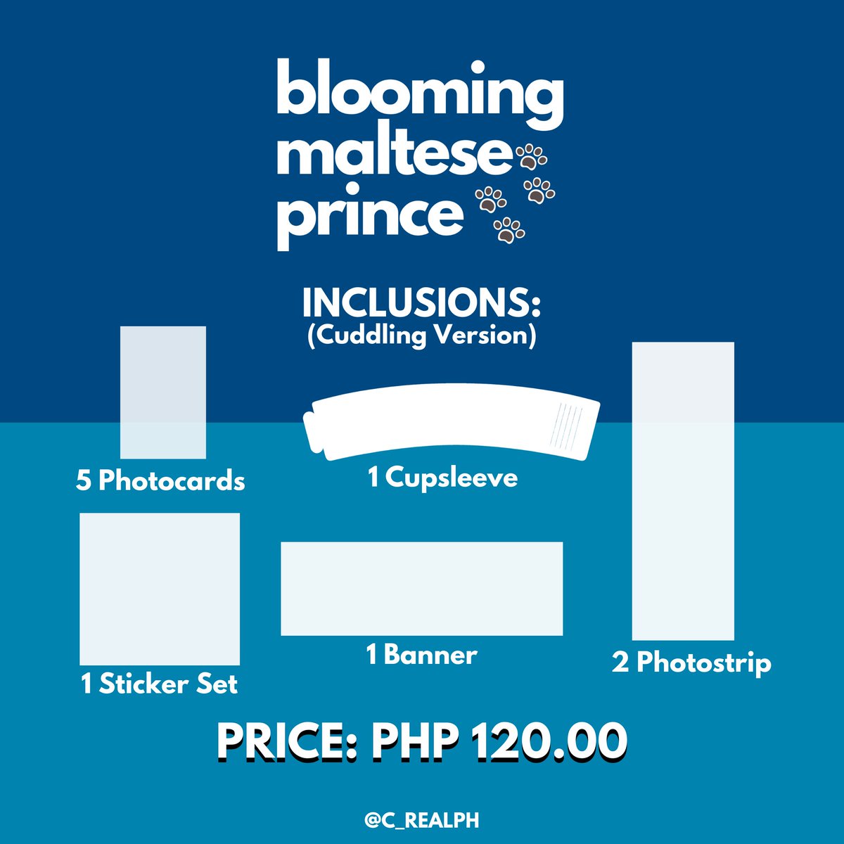 C_REALPH's tweet photo. 🐾BLOOMING MALTESE PRINCE🐾
Cupsleeve Kit for Minhee's Birthday!

Kit Inclusions:
✓ 5 Photocards
✓ 2 Photostrips
✓ 1 Cupsleeve
✓ 1 Banner
✓ 1 Sticker Pack

PRICE: PHP 120 PER VERSION
Pre-Order Period: Aug. 14-30

Order Form: https://t.co/HIKuCGfHlF
++ https://t.co/hyQMevD9Zm
