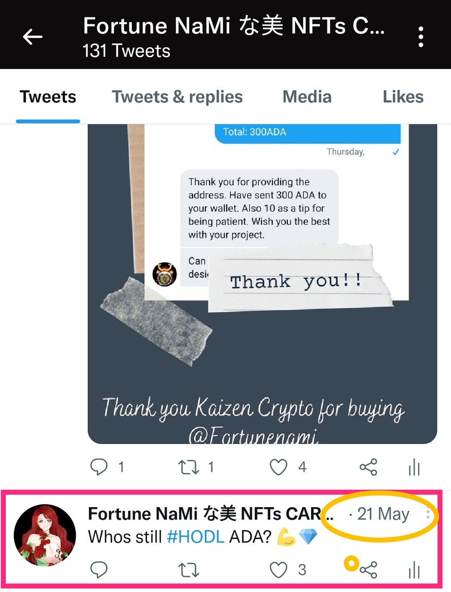 FortuneNami's tweet photo. I am so happy for you if you still #hold ADA even when the price was low earlier on May. https://t.co/MPckyerPYS