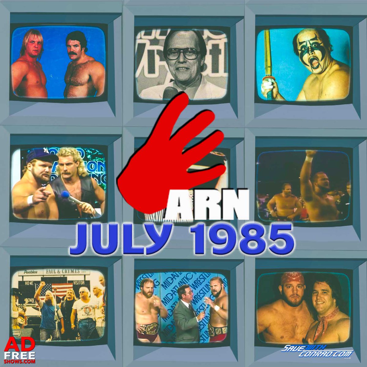 TheArnShow's tweet photo. An all new episode of #ARN is live wherever you get your podcasts!

Venture back to July 1985, where The Enforcer encounters some well-known names on his way to the top!

Get it ad-free with video at https://t.co/13D2mDDwUX https://t.co/g7tQhcpoeR