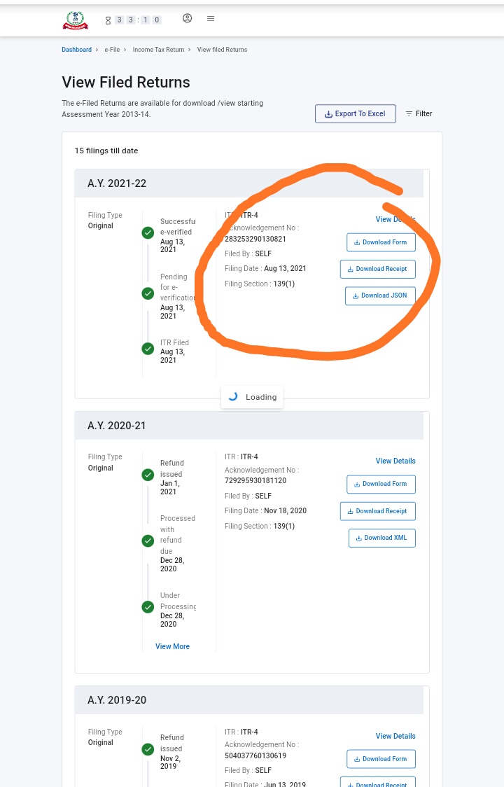 zuberi786's tweet photo. Can't download Acknowledgement of ITR filed yesterday. Please fix it. @IncomeTaxIndia https://t.co/BnpoalRAwB