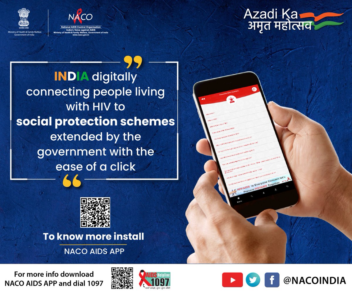 NACOINDIA's tweet photo. #NewIndia@75 to enhance digital outreach regarding #SocialProtectionSchemes
To know more about the Social Protection Schemes in your states download #NACOAIDSAPP at https://t.co/7VwpS4DRWb details?id=com.naco.nhp #AzadiKaAmritMahotsav
@mansukhmandviya @aloksaxena02 @MoHFW_INDIA https://t.co/p5LwOYsitj