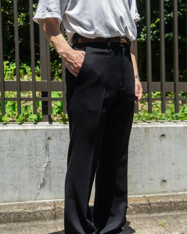 MATSUFUJI Wool Semi-flare Trousers | canoprint.com