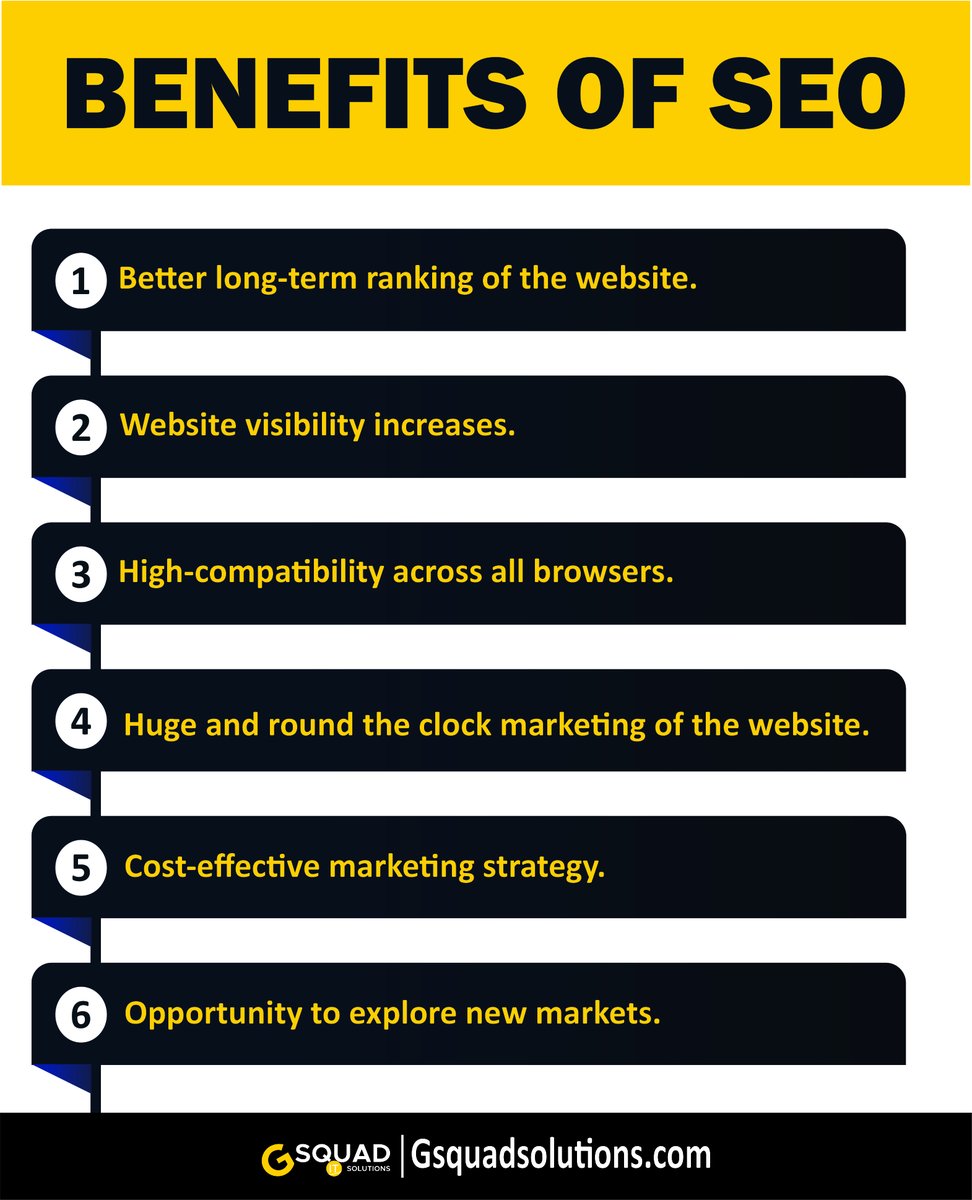 GsquadIt's tweet photo. #seo #seobenefits #seomarketing #seodigitalmarketing #seotips #seotools #seowebsite #digitalmarketing #digitalmarketingagency #digitalmarketingtips https://t.co/uZw2XPKGJT