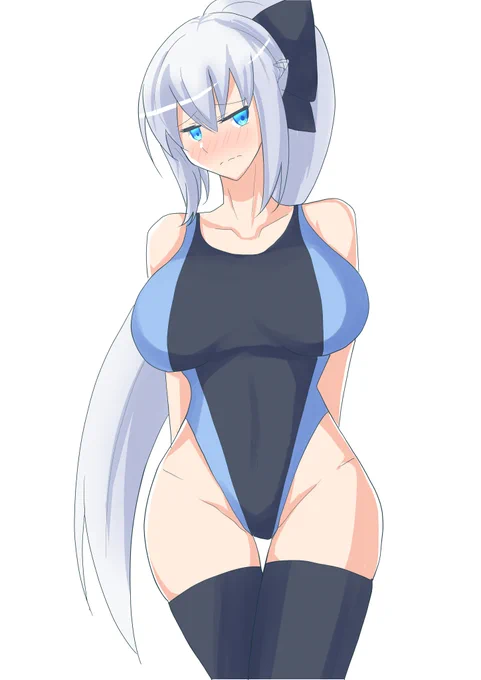 #FGO
#モルガン 
「わ…我が夫の願いで競泳水着なるものを着てみましたが、こんなにボディラインが…///(もじもじ)」 