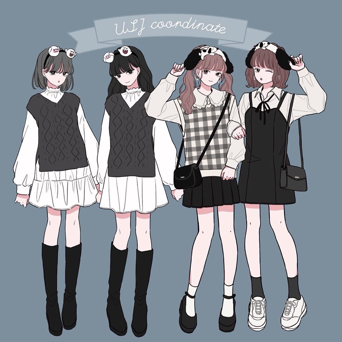 インスタにディズニーとユニバコーデまとめました T Co Xb なちこのイラスト