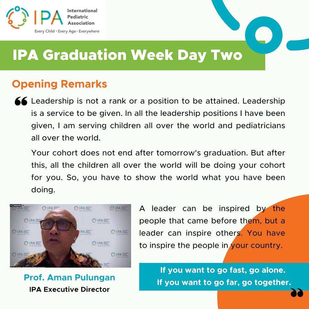 IPAWorldorg's tweet photo. the inaugural 2.5 year IPA LEAD Program.
May this mark the start of a new journey to advocate and lead improvements for Every Child • Every Age • Everywhere.
#IPA #IPALEAD #ChildHealth #Leadership https://t.co/WpjNUqF0QC