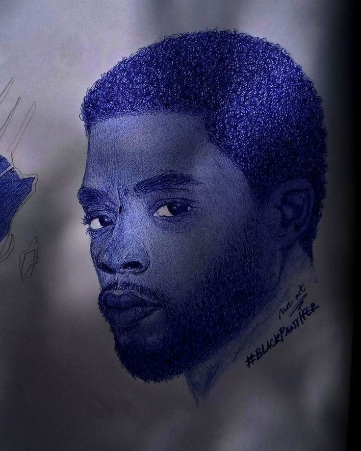 Chadwick Boseman done w/ just pen 
#art #fanArt https://t.co/CrxUiOFKoH