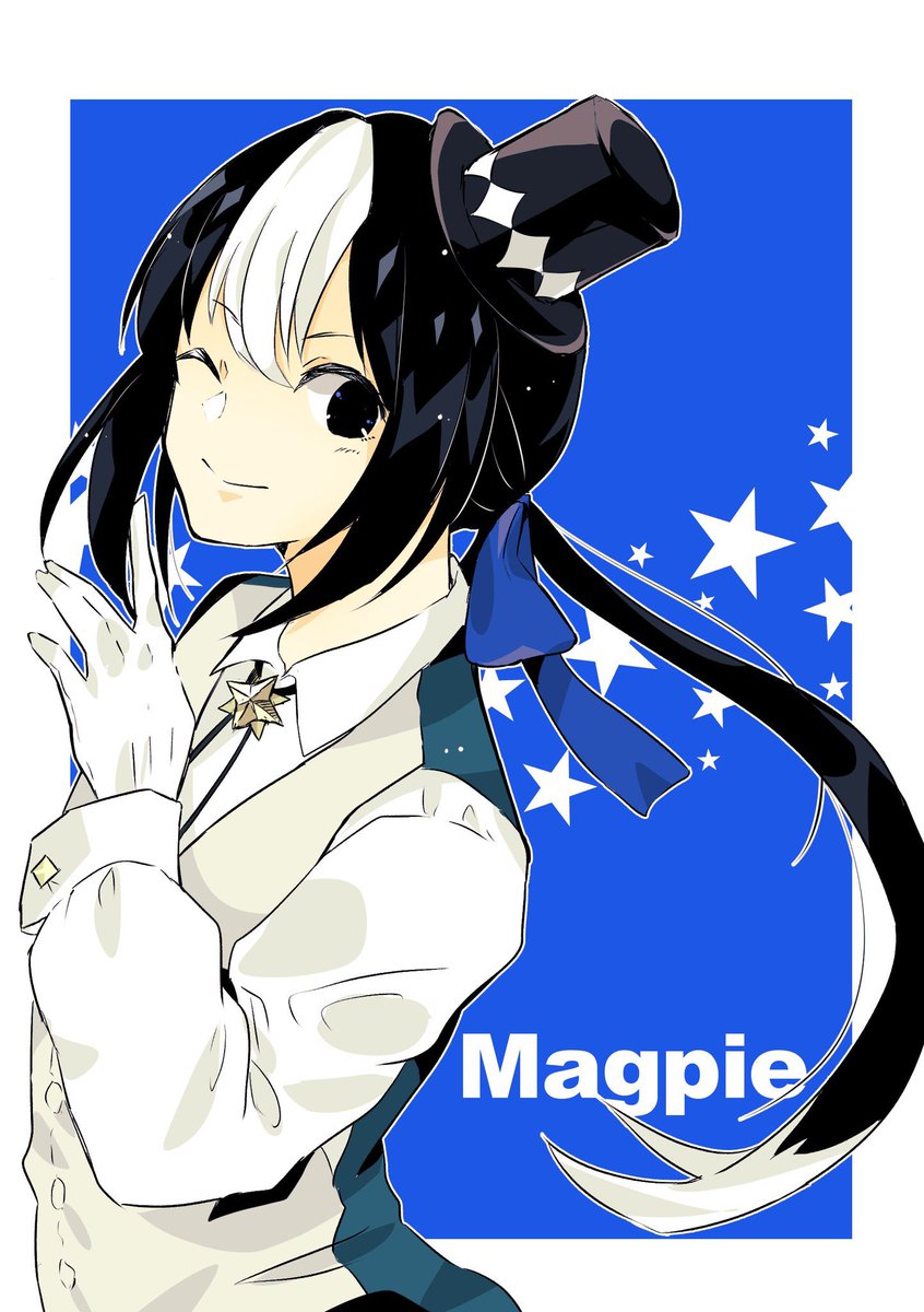 誰デザ企画で作ったカササギの擬人化キャラです。 