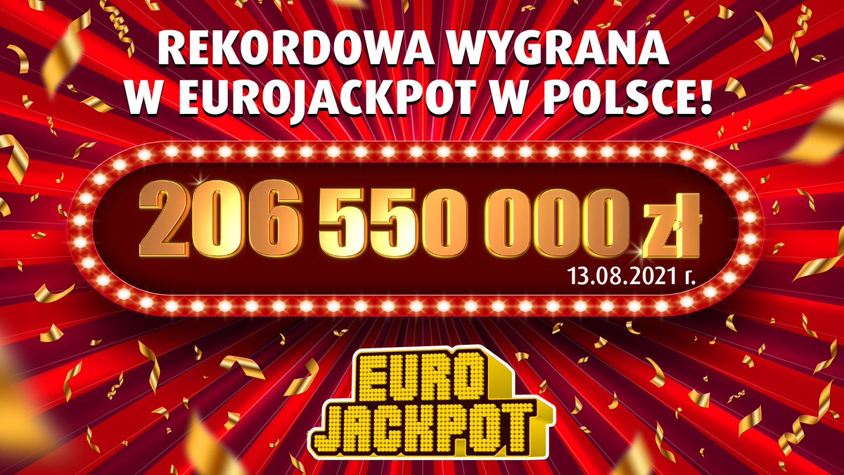 totalizator_sp's tweet photo. 📢 Polski🇵🇱 rekord🔝 wysokości wygranej pobity w #piątek13-ego‼️Od wczoraj wynosi on:
ℹ 2️⃣0️⃣6️⃣ 5️⃣5️⃣0️⃣ 0️⃣0️⃣0️⃣ zł💸😎
Osoba grająca w Polsce w #Eurojackpot zawarła kilka zakładów metodą #chybiłtrafił🍀 w jednym z punktów #LOTTO w powiecie bieruńsko-lędzińskim (woj.#śląskie)👍 https://t.co/ifu92qeijE