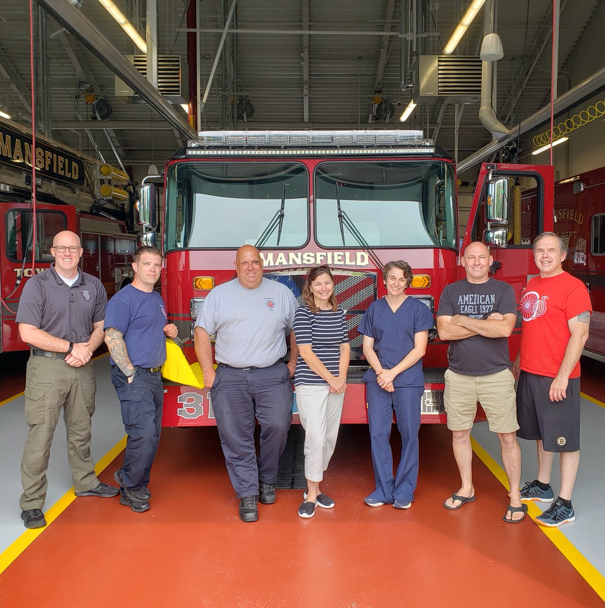 MassDFS's tweet photo. Dr. Christine Kannler &amp; #MassachusettsFirefightingAcademy Program Coordinator Abby Baker continue to make the rounds, visiting @MansfieldFireMA for our ongoing #SkinCancer screening program. If your dept would like to take part, request SCA on the form at https://t.co/m8t81qrAU6. https://t.co/0xwgiDWOku