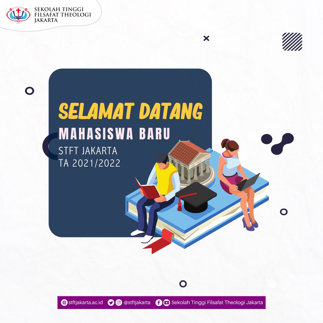stftjakarta's tweet photo. Selamat datang kami ucapkan teruntuk Mahasiswa Baru STFT Jakarta Tahun Akademik 2021/2022. 

Selamat bergabung di keluarga STFT Jakarta. Mari berproses bersama dalam komunitas yang spiritual, setara, kontekstual, dan ekumenis di kampus gumul juang!

#stftjkarta #teologi https://t.co/QmhphFGa1z
