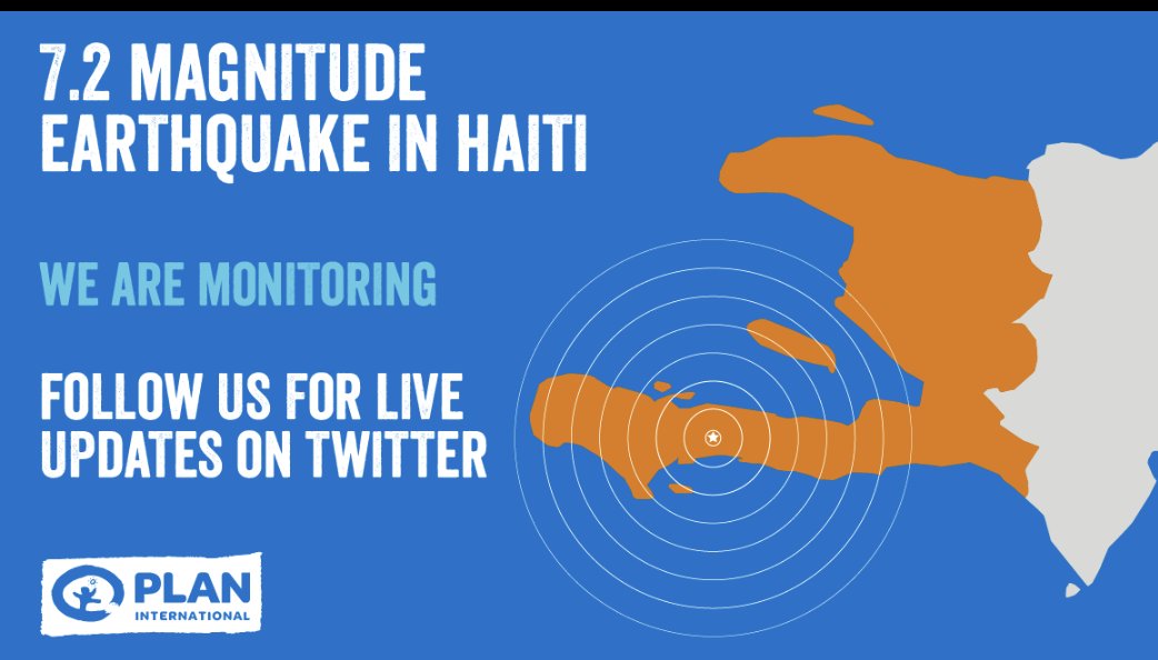 PlanGlobal's tweet photo. We are devastated to hear of the earthquake in Southern Haiti. Plan International staff are on standby, ready to respond. Our experience shows that children, especially girls, women &amp; the poorest communities are often the hardest hit by crises like this #haitiearthquake2021 https://t.co/D7PxQFW3ER