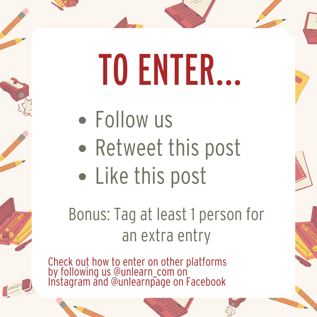 GIVEAWAY TIME! 🥳 You have a chance to win our "Joy! Mystery Pack" with a collection of unlearn items valued at $184! Just follow the rules in the pictures to enter!

The giveaway ends Thurs, Aug 19th at 11:59pm! A winner will be contacted and announced in the days soon after.