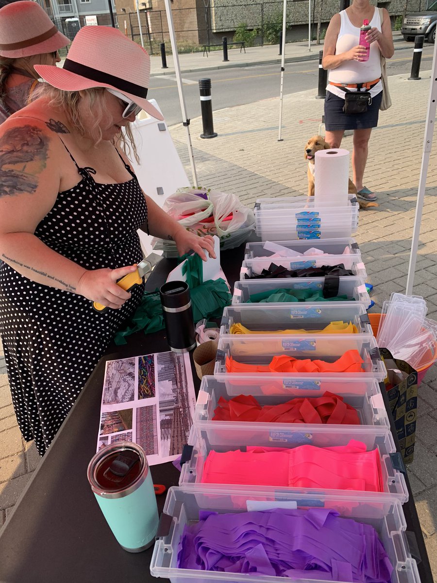 Ribbon Wall has begun - join us! <a href="/yycEVNA/">East Village Neighbourhood Association</a> #evneighbours