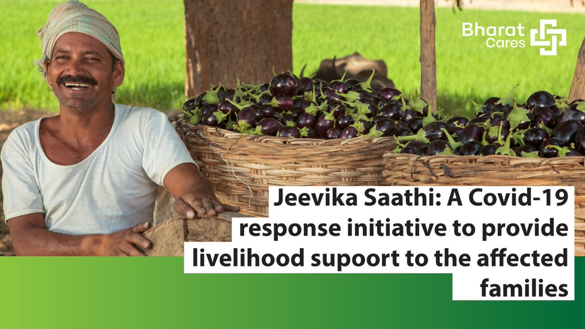 Jeevika Saathi initiative provides #livelihoodsupport to the families who have lost their only breadearner or source of income due to the #covid19 pandemic by mapping out potential livelihood avenues for them.
Call us at 022-489-30000 or visit bharatcares.org to know more