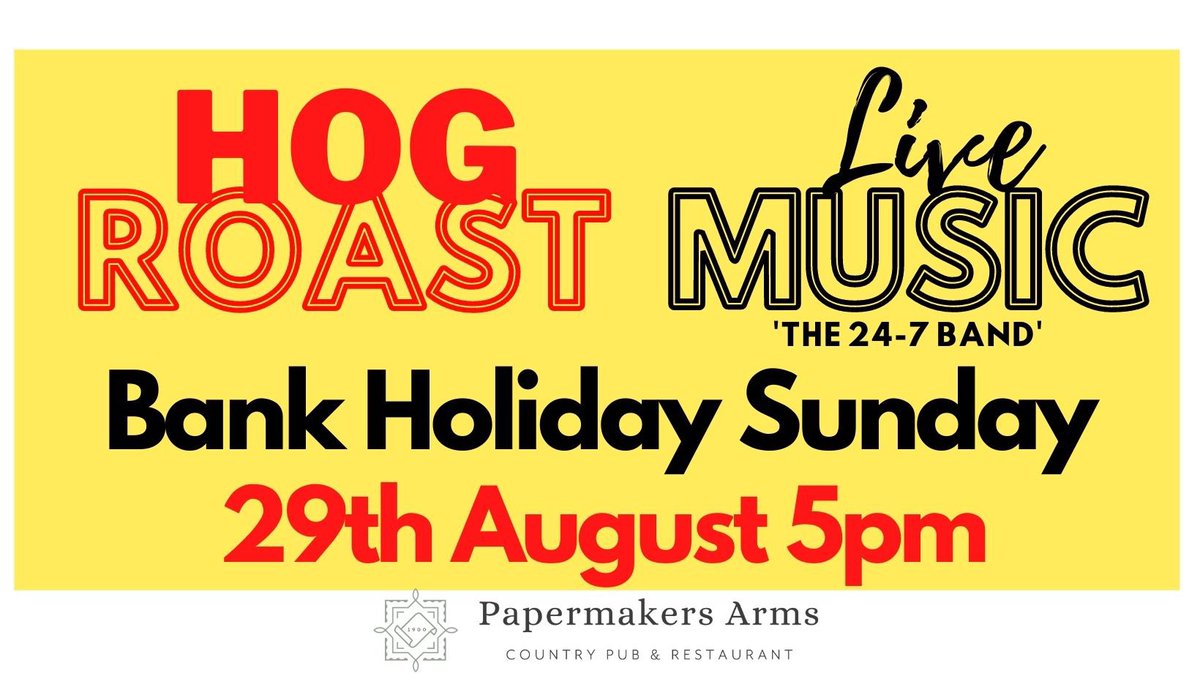 🎶🍸 Fancy joining us for some Bank Holiday fun?!! 🎶🍻
#bankholidayweekend #livemusic #hogroast #familytime #bankholidayfun #beergarden #dinneranddrinks #greatfoodgreatcompany #papermakersarms #countrypub #plaxtol #sevenoaks #tonbridge #tunbridgewells #kentlife