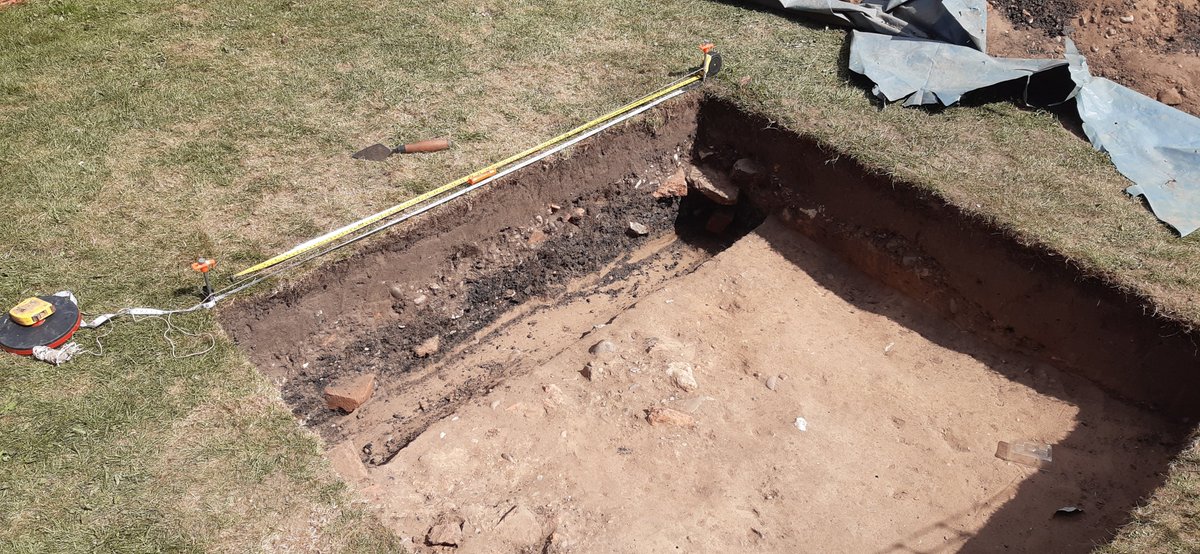 TPCommArch's tweet photo. Final day of week one at @WollatonHall and we think we've revealed the bedding layers associated with earlier formal garden paths, a good cliffhanger to end the week on! #WeDig #archaeology #training https://t.co/msG50Ytfoq