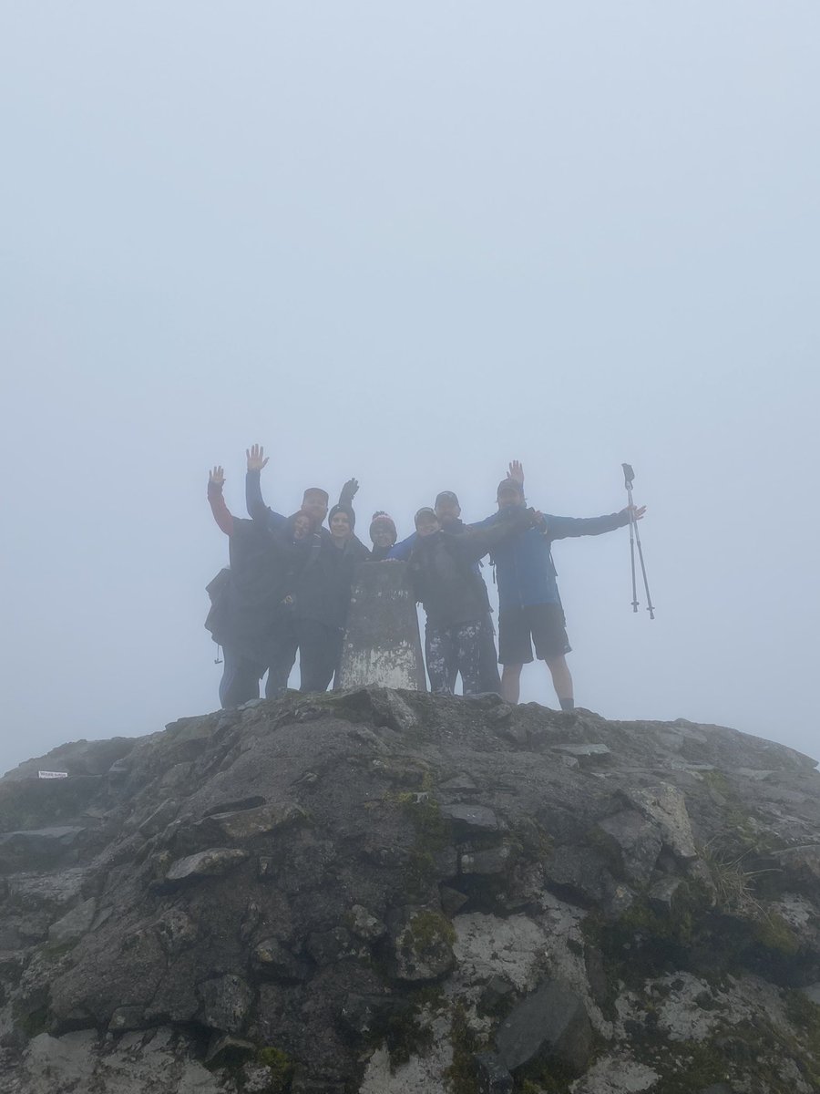 Our team are in good spirits after reaching the summit of #bennevis and are on their way back down 🙌

More pics to follow later