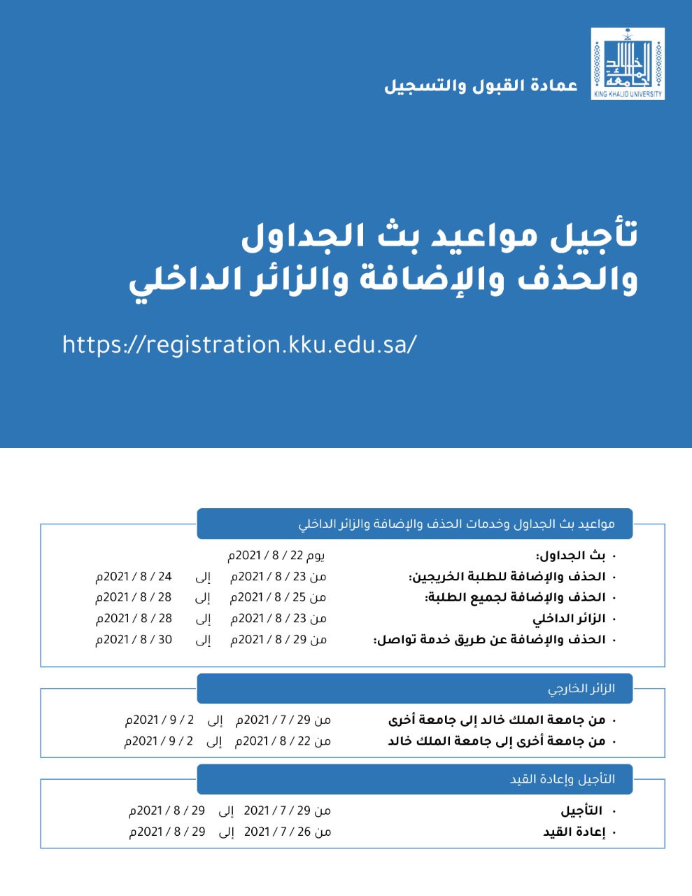 جامعة خالد تسجيل الملك فتح القبول